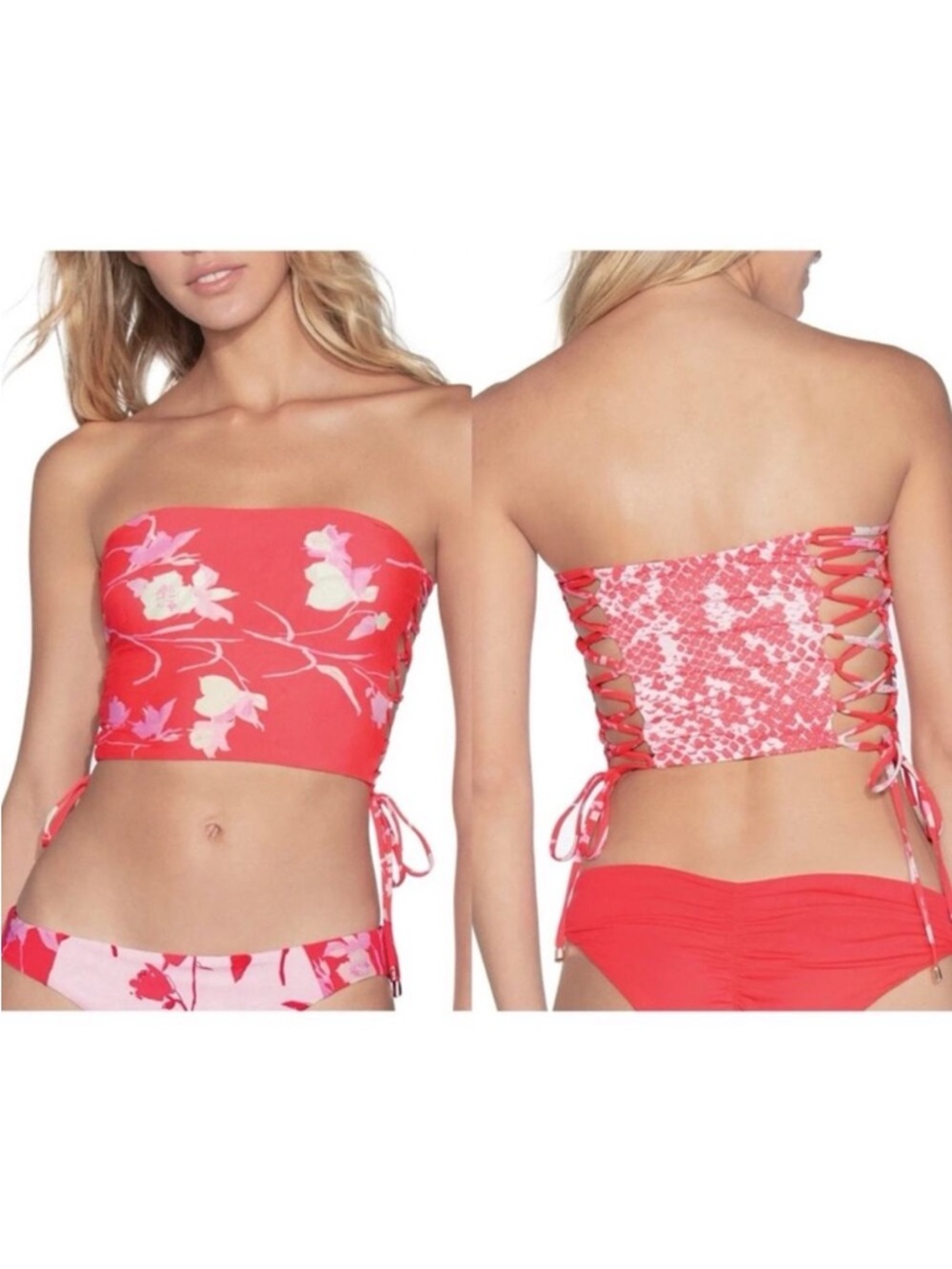 Maaji Fairy Cupid Reversible Bikini Top Small Red prints